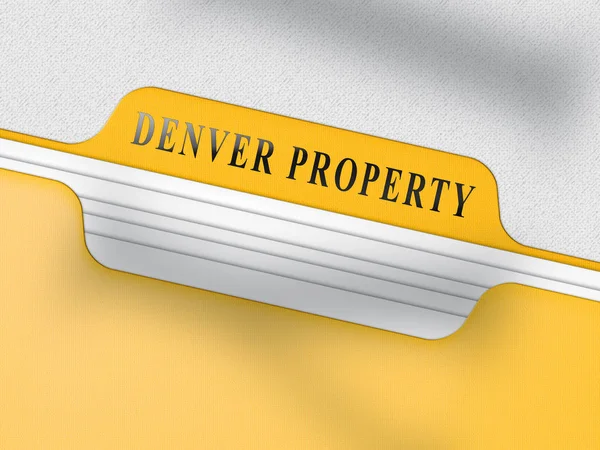 Denver immobilienfolder veranschaulicht colorado immobilien und inve — Stockfoto