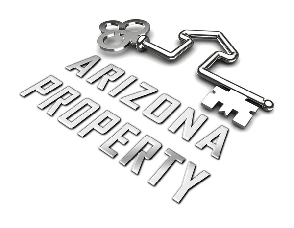 Arizona Real Estate Silver Key Shows Southwestern Property In Th — Stock Photo, Image