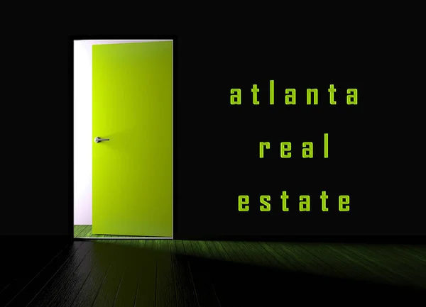 Atlanta Real Estate Door Representa Investimento Habitação e Proprietário — Fotografia de Stock