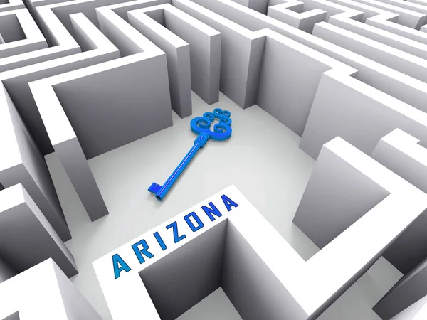 Arizona Real Estate Key Represents Purchasing Or Buying In Az Us — Stock Photo, Image