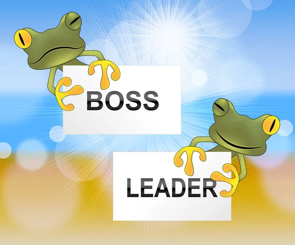 Chefe vs Líder Sapos significa liderar uma equipe melhor do que gerenciar 3d — Fotografia de Stock