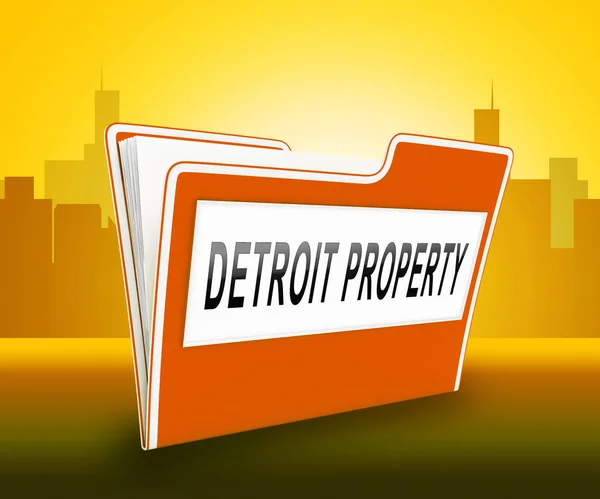 Detroit Property Folder denota vendita o acquisto di beni immobili — Foto Stock