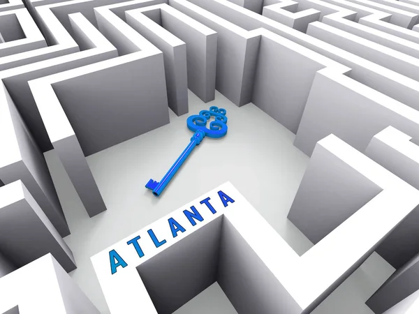 Atlanta Real Estate Key Represents Housing Investment And Owners — Stock Photo, Image