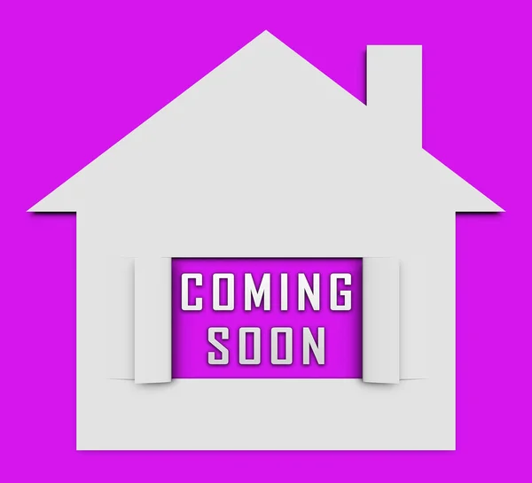 Coming Soon Icon Shows Upcoming Real Estate Property Available - — Stock Photo, Image