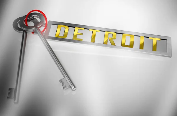 Detroit Property Keys bezeichnet den Verkauf oder Kauf von Immobilien in m — Stockfoto