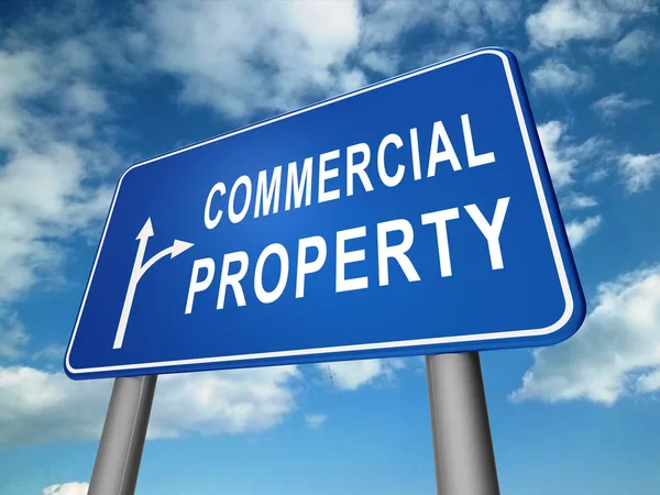 Commerciale Immobiliare segno rappresenta il leasing immobiliare o Reale — Foto Stock