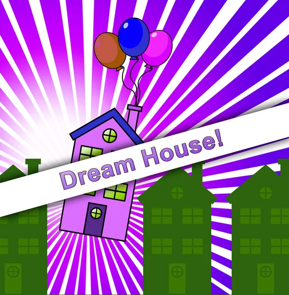 Dream House o Dreamhouse Icon representa la propiedad ideal para usted  - — Foto de Stock