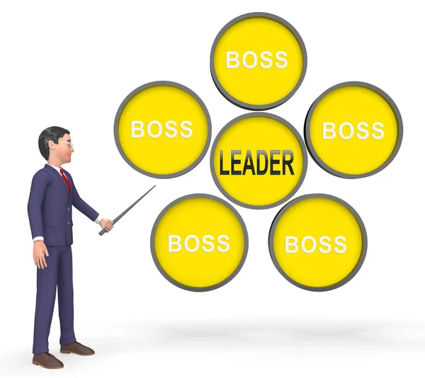 Αφεντικό Vs ηγέτης σημαίνει είσοδος οδηγεί μια ομάδα καλύτερη από τη διαχείριση 3d — Φωτογραφία Αρχείου