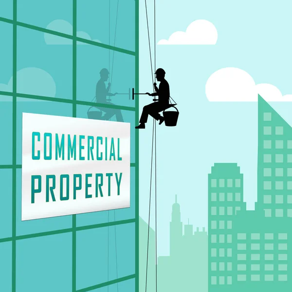 Biuro nieruchomości komercyjnych reprezentuje właściwość Leasing lub Rea — Zdjęcie stockowe