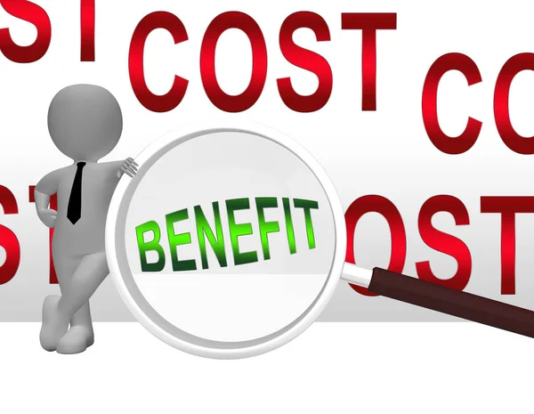 Cost Vs Benefit Magnifier Means Comparing Price against Value  - — стоковое фото
