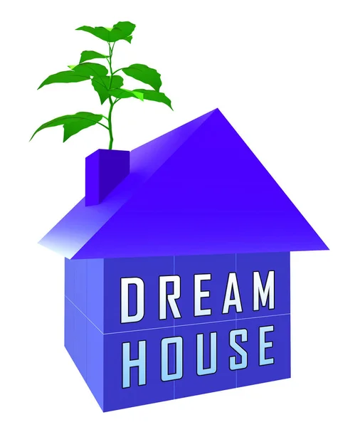 A casa de sonho ou o ícone de Dreamhouse representam a propriedade ideal para você  - — Fotografia de Stock