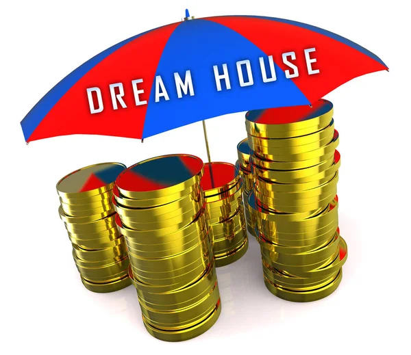 Dream House Or Dreamhouse Coins depicts Ideal Property For You  - — стоковое фото