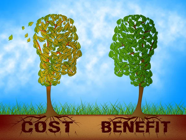 Cost Vs Benefit Heads Mean Comparing Price against Value - 3d Il — стоковое фото
