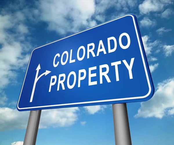 Colorado Immobilie Zeichen stellt Immobilien oder Kauf inve — Stockfoto