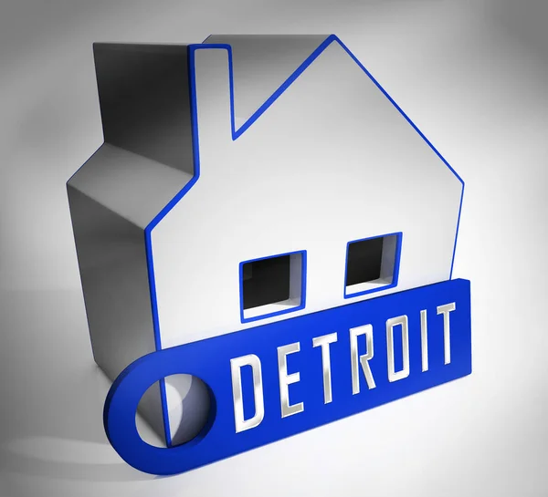 Detroit Eigenschaft Symbol bezeichnet Immobilien verkaufen oder kaufen in m — Stockfoto