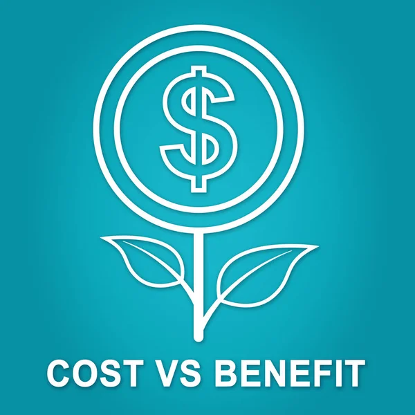 Beneficio versus costo Flor significa valor ganado sobre el dinero gastado  - —  Fotos de Stock