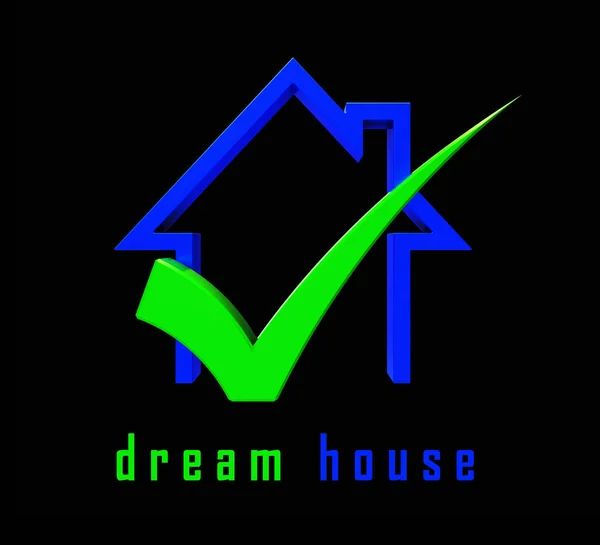 Dream House Or Dreamhouse Icon Depicts Ideal Property For You - — Stock Photo, Image