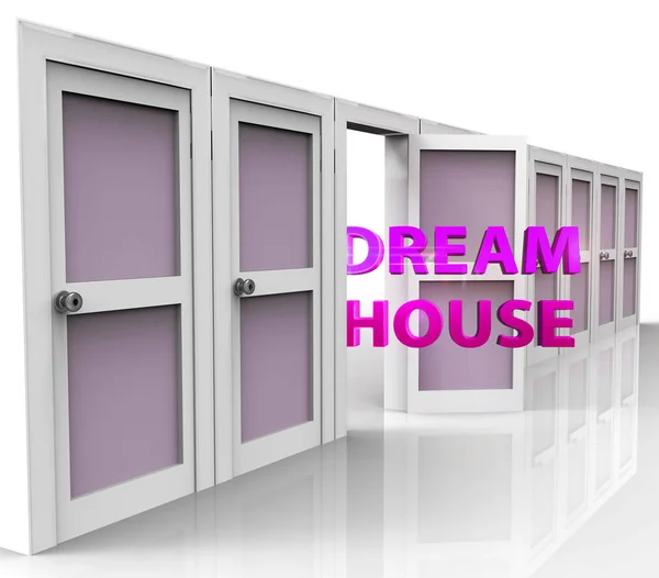 Dreamhouse Doorways Means Finding Your Dream House Or Apartment — Stock Photo, Image