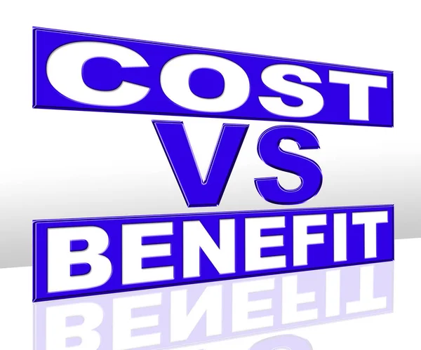 Beneficio versus signo de costo significa valor ganado sobre el dinero gastado - 3 —  Fotos de Stock