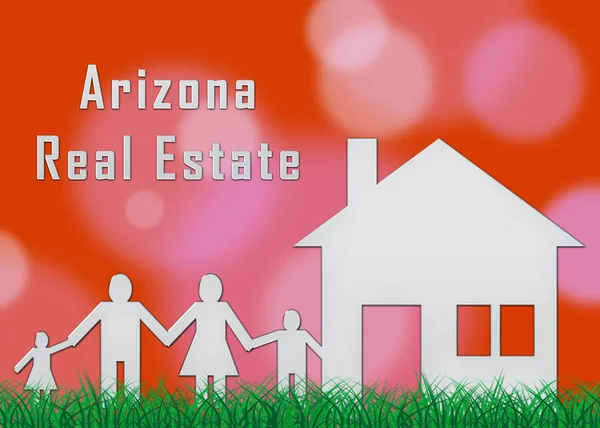 Arizona Real Estate Family montre la propriété du sud-ouest dans les nous — Photo