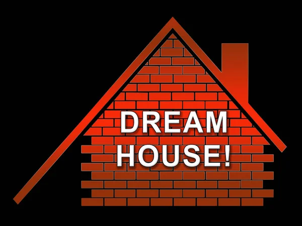 Dům snů nebo Dreamhouse ikona znázorňuje ideální ubytování pro vás - — Stock fotografie