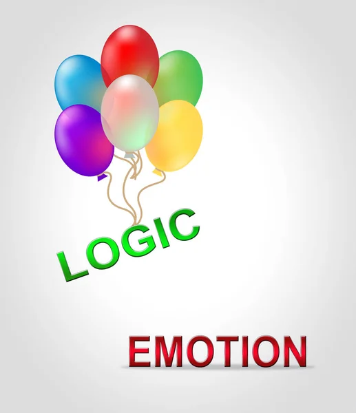 Emotie versus logica schrijven illustreert het verschil tussen — Stockfoto