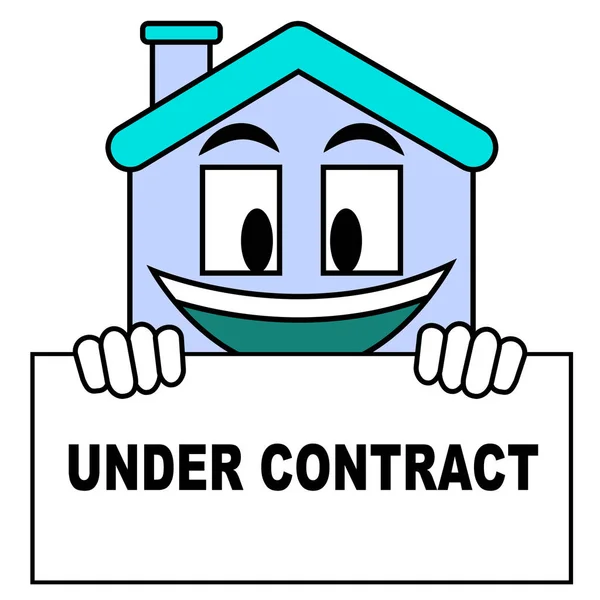 Home Under Contract Symbol depicting Real Estate Purchase Comple — стоковое фото