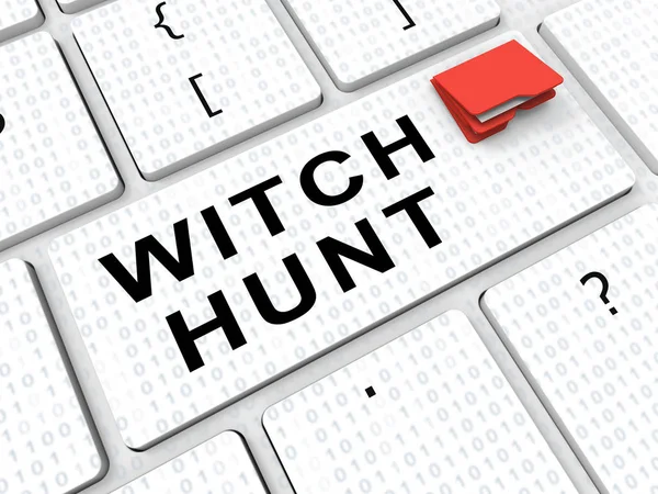 Witch Hunt Key Meaning Harassment or Bullying To Threaten Or Per — Stock Photo, Image
