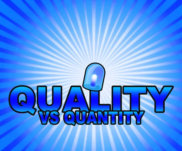 Kwaliteit versus hoeveelheid woorden afbeelden evenwicht tussen product of S — Stockfoto