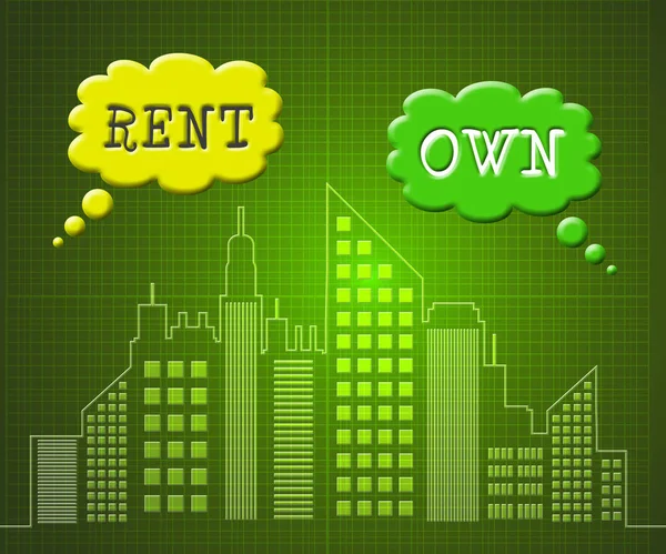 Rent Vs Own Buildings Contrasting Property Purchase And Leasing — Stock Photo, Image
