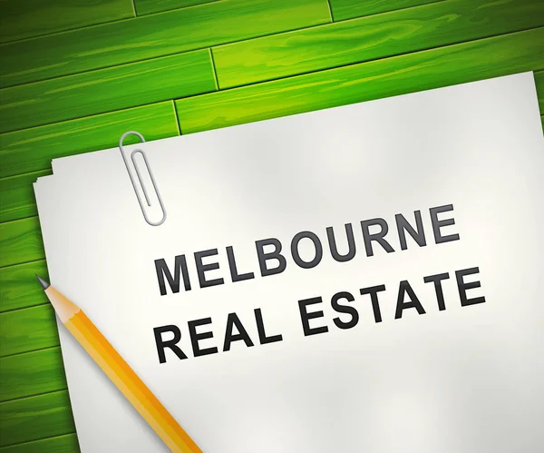 Nieruchomości w Melbourne sprawozdanie reprezentujące australijskie re — Zdjęcie stockowe