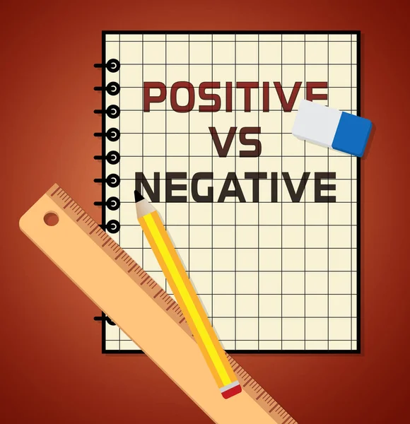 Positiver versus negativer Bericht, der den reflektierenden Zustand von mi darstellt — Stockfoto