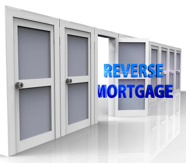 Reverse Mortgage Financing Doorway Depicts Linha de Crédito da H — Fotografia de Stock