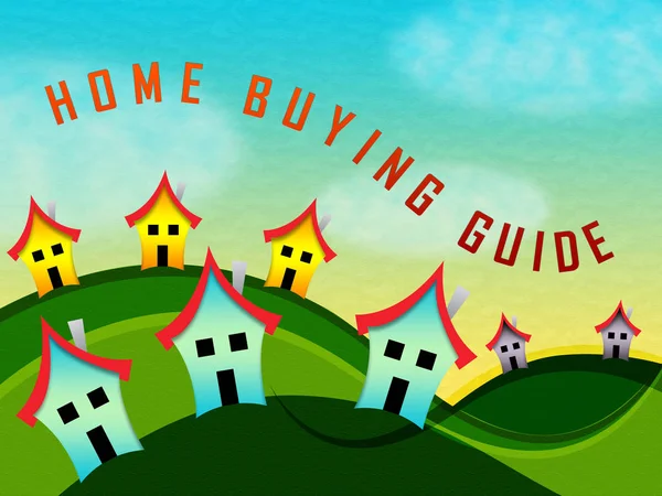 Home Or House Buying Guide Town Means Real Estate Guidebook - 3d — Stock Photo, Image