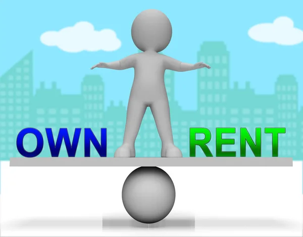 Rent Vs Own Seesaw Contrasting Property Purchase And Leasing - 3 — Stock Photo, Image