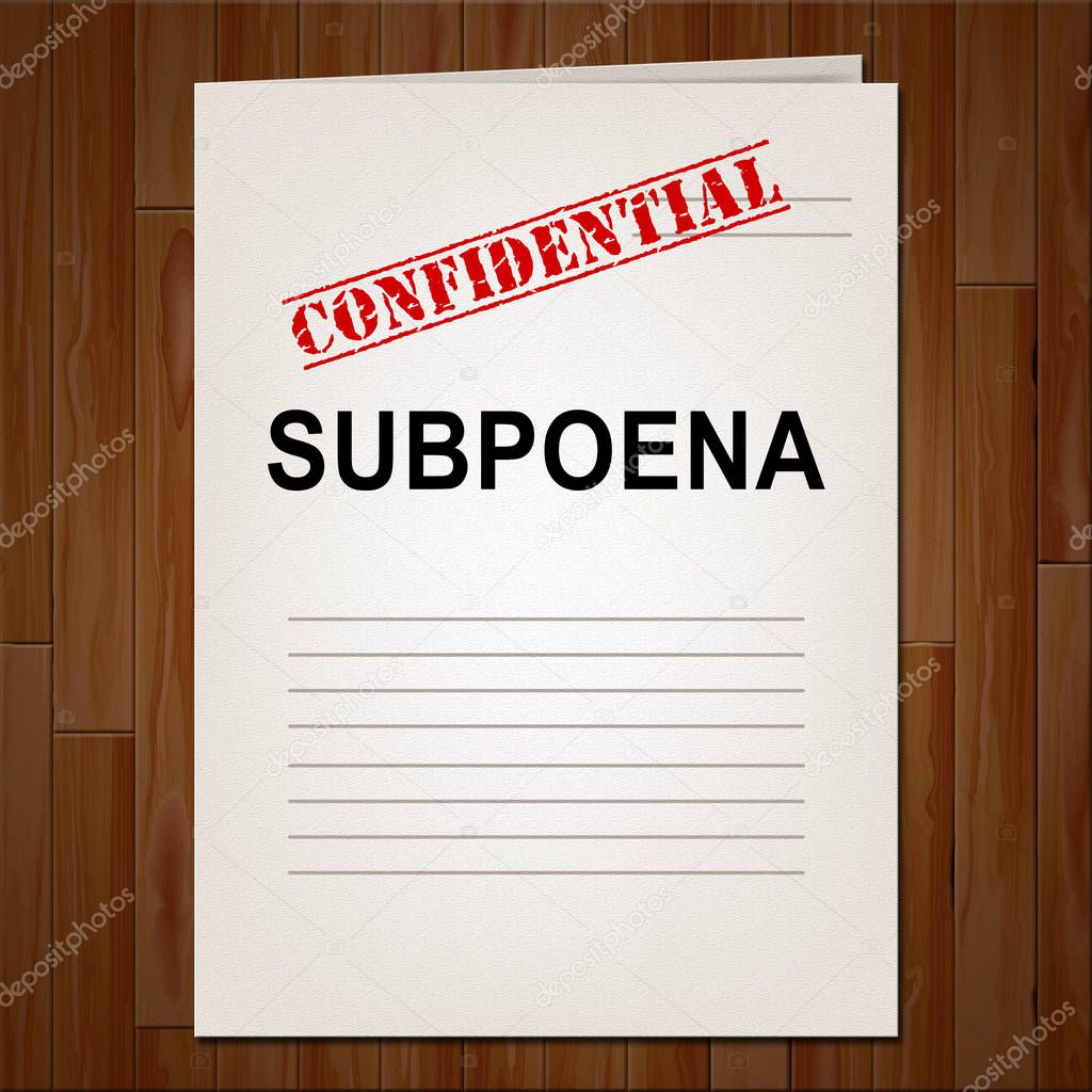 Court Subpoena Report Represents Legal Duces Tecum Writ Of Summo