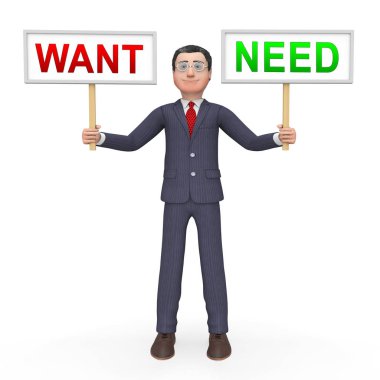İstemek vs Need öncelikleri Işaretler Ihtiyaç önemi tasvir