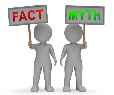 Gerçek vs mit Işaretler gerçek gerçeklik VERSUS Deceit açıklar-3D