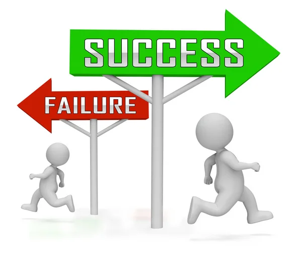 Başarı vs başarısızlık kavramı Işaretler başarı VERSUS prob tasvir — Stok fotoğraf