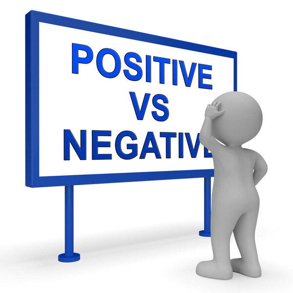 Positive Vs Negative Sign Depicting Reflective State Of Mind - 3