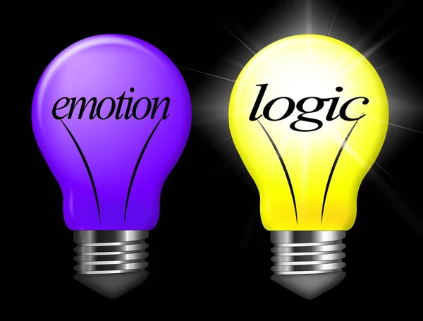 Emotion Vs Logic Light Depicts The Logical Compared With Emotion — Stock Photo, Image