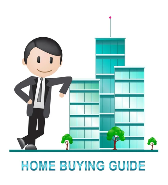 Home Buying Guide Apartments Menggambarkan Evaluasi Membeli Real E — Stok Foto