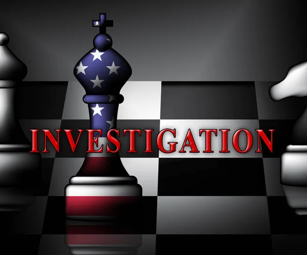 Fbi Investigation Chess depicting Federal Bureau Scrutiny And An — стоковое фото
