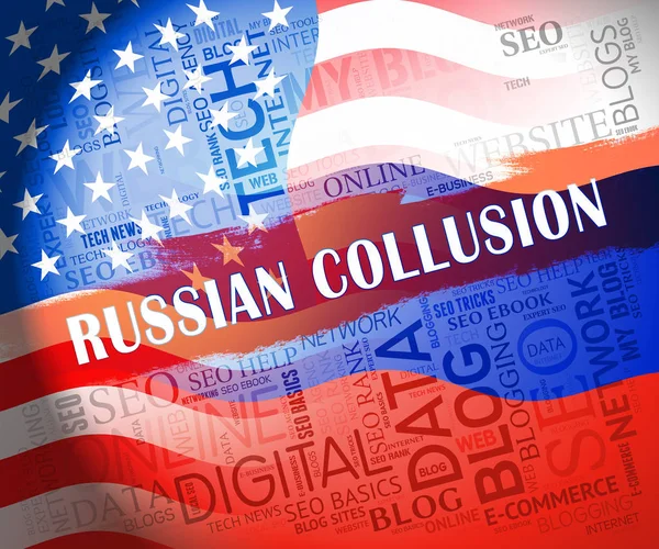 Russian Collusion During Election Campaign Showing Corrupt Polit — Stock Photo, Image