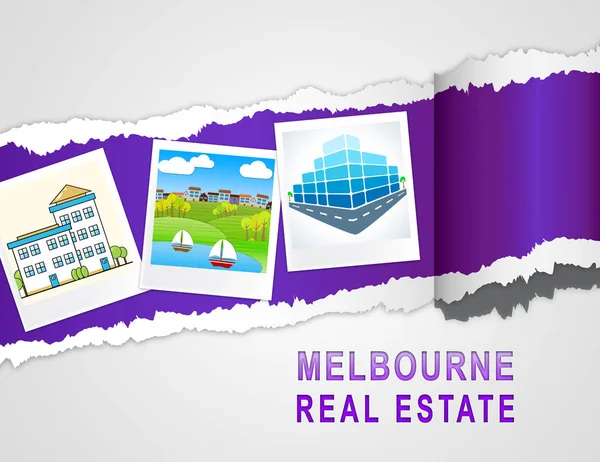 Propiedades Inmobiliarias de Melbourne Fotos Representando a Australian Re — Foto de Stock