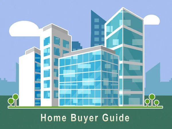 Home Buyer Guide Building ilustra consejos sobre la compra de Prope —  Fotos de Stock