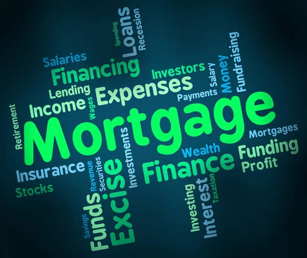 Tariffe ipotecarie Wordcloud per comprare per lasciare Morgage o Proprietario della casa — Foto Stock