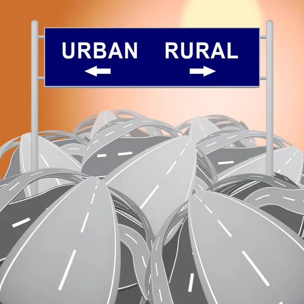 Rural Vs Urban Lifestyle Sign Compares Suburban And Rural Homes — Stock Photo, Image