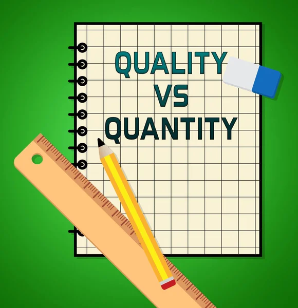 Quality Vs Quantity Note Depicting Balance Between Product Or Se — Stock Photo, Image