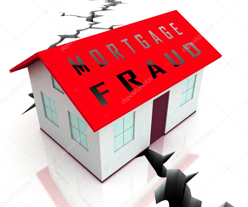 Mortgage Fraud Icon Represents Property Loan Scam Or Refinance C